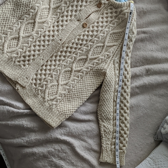 Vintage Handmade Cable Knit Wool Fisherman Sweater - Picture 6 of 13